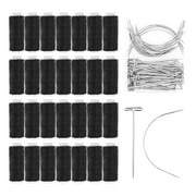 Mandala Crafts Hair Weave Needle and Thread Set - Hair Needle and Thread Kit for Sewing Hair  70 C Needles T Pins 24 Roll Hair Weaving Thread for Hair Sew In Extension Wig Weft