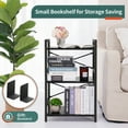 Yoobure Bookshelf Small Book Shelf, Solid Industrial 3 Tier Shelf
