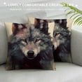 thumbnail image 3 of JEUXUS  Nordic Simple Watercolor Painting Wolf Animals Art Throw Pillow Cover Square Decorative Throw Pillow Cushion Case for Home Couch Living Room Bed Sofa Car Pillowcase, 3 of 5