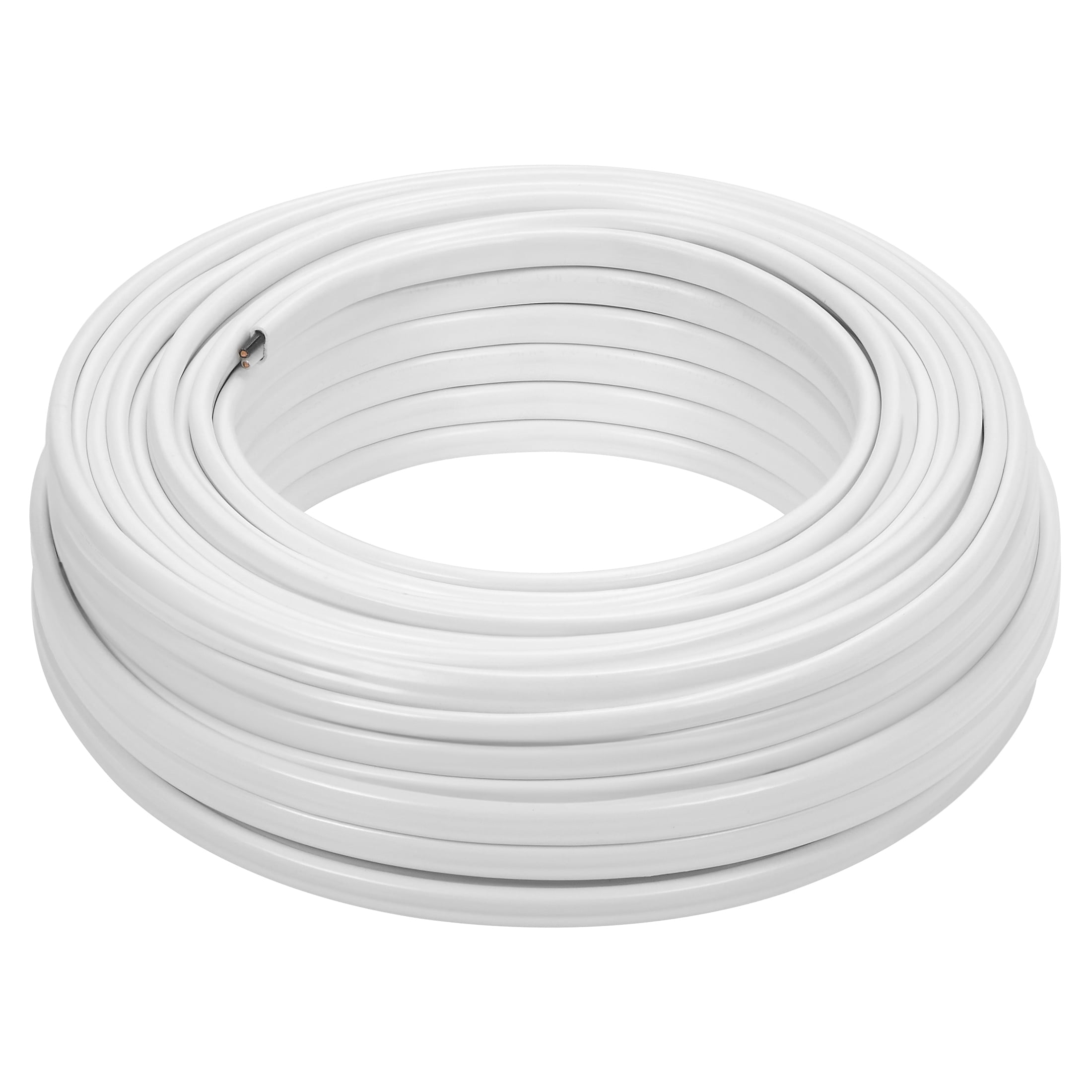 Maxxima 50 Ft. 14/2 White NM-B Solid Copper W/G Electrical Wire, Non FMetallic Sheathed Cable, 600V, Residential Wiring, Branch Circuits for Single Pole Lighting, Outlets & Switches