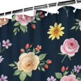 thumbnail image 3 of Pioneer Flower Floral Print Pattern Shower Curtain 72"x84", Bathroom Decorative Shower Curtain Set with 12 Hooks, Waterproof Washable, 3 of 6