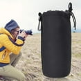 4PCS S M L XL Camera Lens Storage Bag,Portable Neoprene Black Elastic