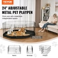 thumbnail image 1 of VEVOR Parque para perros, 8 paneles plegable de metal para ejercicios con almohadilla inferior, valla para mascotas de 24 pulgadas de alto, caseta para cachorros con estacas para el suelo, 1 of 8