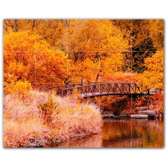 Picture-Tiles.com: Bridge Ceramic Tile Wall Mural WAL500258-54XL. 60"W x 48"H using (20) 12" x 12" Ceramic Tiles-Satin Finish