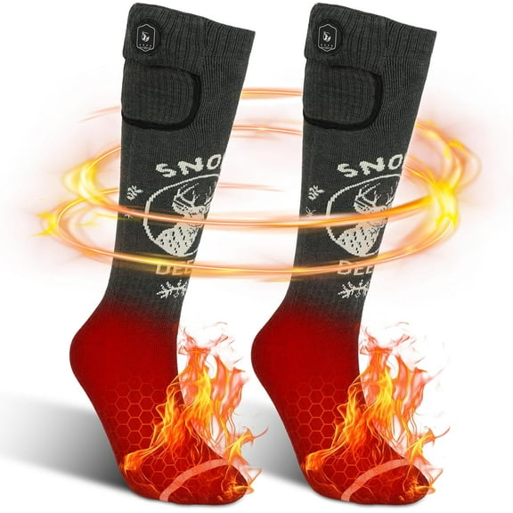SNOW DEER Heated Socks Fast Charging,7.4V 3000mAh Electric Socks Foot Warmer,Hunting Outdoor Riding Camping Hiking Motorcycle Skiing Warm Winter Socks