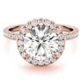 thumbnail image 6 of Auory Stunning 2.66 Carat Round Cut Moissanite - Pave Set - Double Halo Engagement Ring in 18K Rose Gold over Silver for Women, 6 of 10
