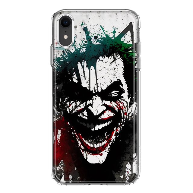 MUNDAZE Apple iPhone XR Étui de Protection Hybride Transparente Antichoc Joker Rieur Peinture Graffiti