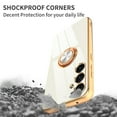 thumbnail image 6 of Slim Electroplated Plating TPU Ring Stand Case for Samsung Galaxy S24 Plus,Dteck Shockproof Rubber Case Built-in 360° Ring Holder Magnetic Back Cover for Galaxy S24+, White, 6 of 6