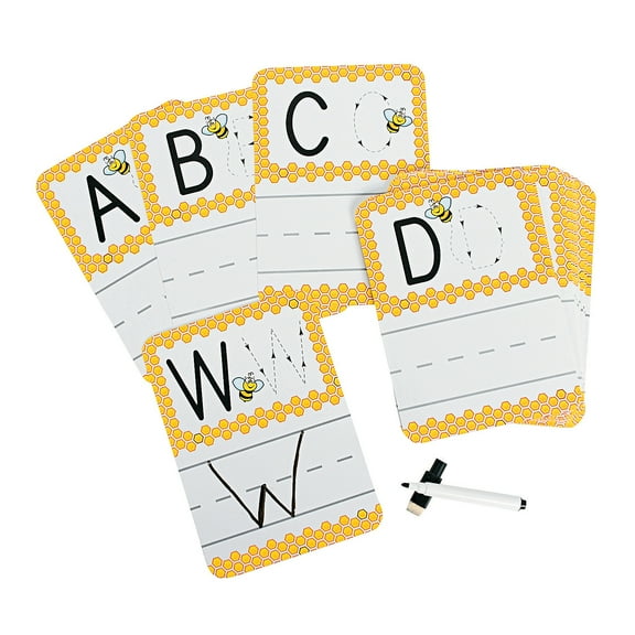 Write & Wipe Letter Cards- Bee - Educational - 27 Pieces