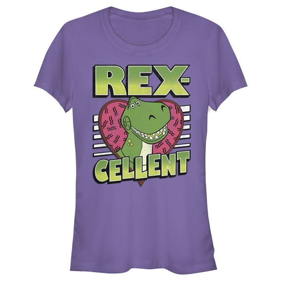 Junior's Toy Story Valentine Rex-Cellent Graphic Tee Purple 2X Large
