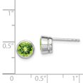 thumbnail image 2 of 925 Sterling Silver Peridot Circle Stud Earrings Gemstone, 2 of 6