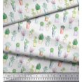 thumbnail image 3 of Soimoi Tissu en Coton Blanc Imprimé Feuilles de Cactus, Largeur 42 Pouces, 3 of 3
