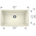 thumbnail image 2 of Blanco 440151 PRECIS 32" Super Single Bowl SILGRANIT Sink, Biscuit, 2 of 2