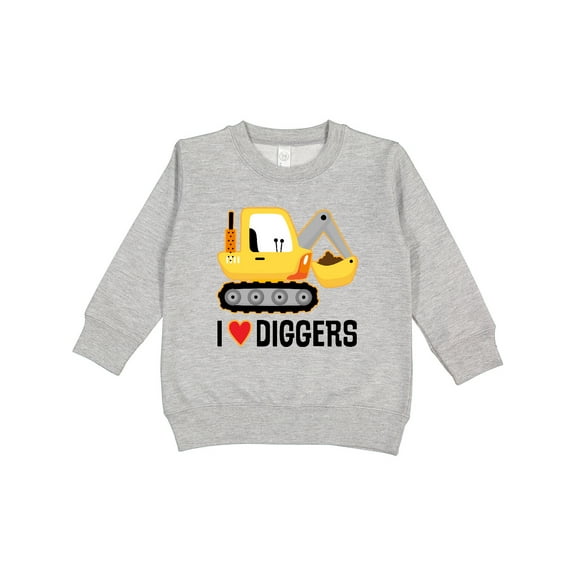 Inktastic Construction Truck I Love Diggers Toddler Sweatshirt