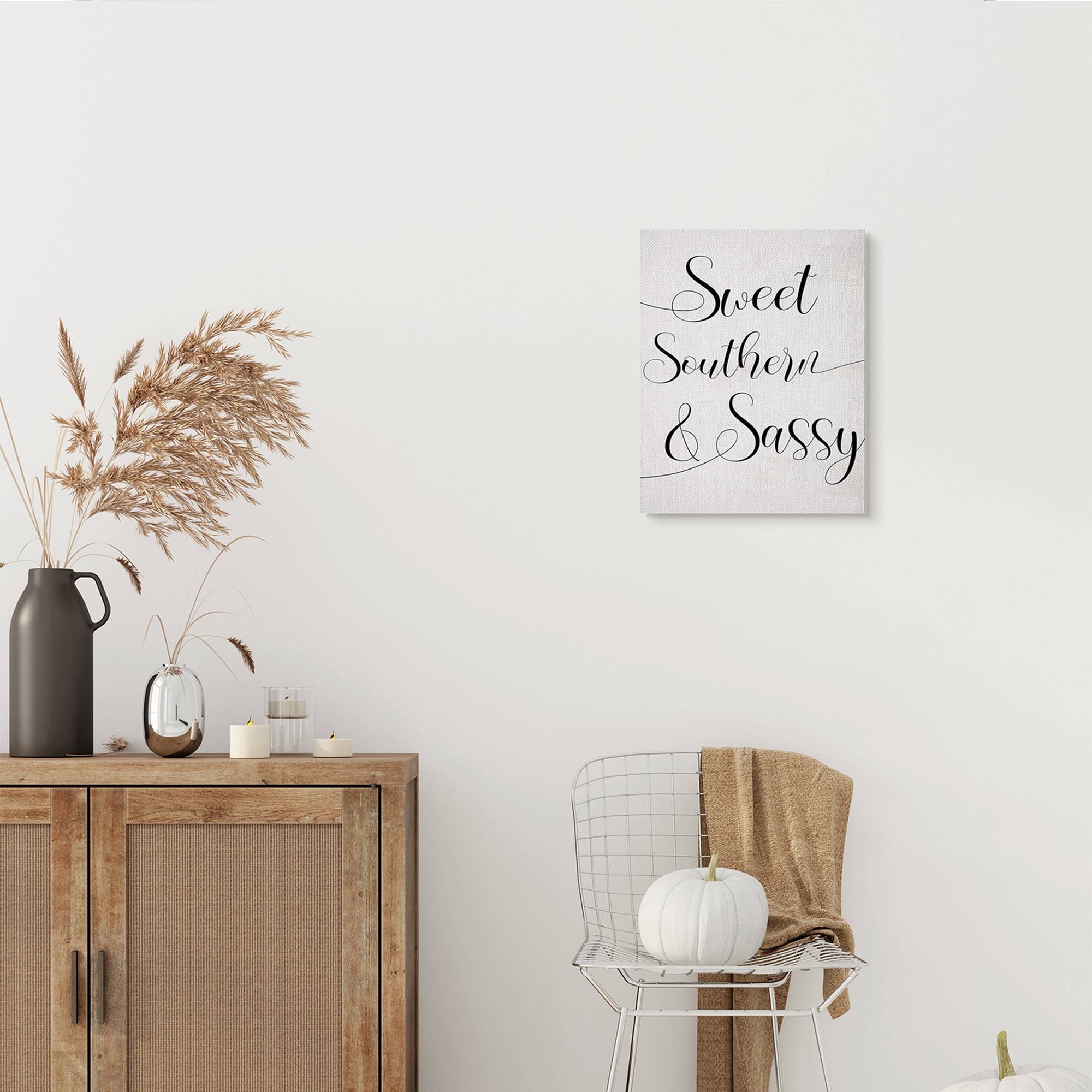 Stupell Industries Sweet Southern & Sassy Lively Cursive Typography Inspirational Painting Gallery Wrapped Canvas Art Print Wall Art, 16 x 20