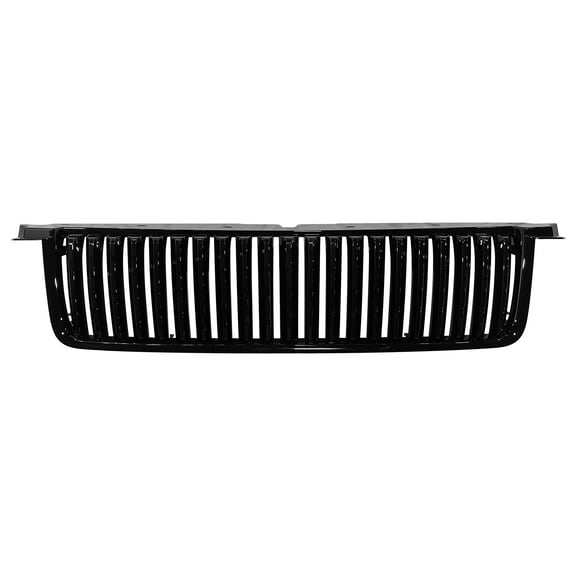 Ikon Motorsports Front Bumper Hood Grille Grill Replacement For 2006-2010 Ford Explorer XLS Only, Vertical Bar Style Gloss Black ABS Plastic