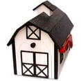 thumbnail image 3 of Amish-Made Deluxe Wooden Mailbox, Dutch Barn Style White with Black Trim, 3 of 4