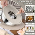 thumbnail image 6 of Mixing Bowls with Lids Set of 9, Vesteel Stainless Steel Mixing Bowl Metal Nesting Salad Bowls Attach with 3 Graters for Kitchen Grating/ Shredding, Size 4.6, 2.6, 2, 1.5, 1, 0.7 QT - Khaki, 6 of 8