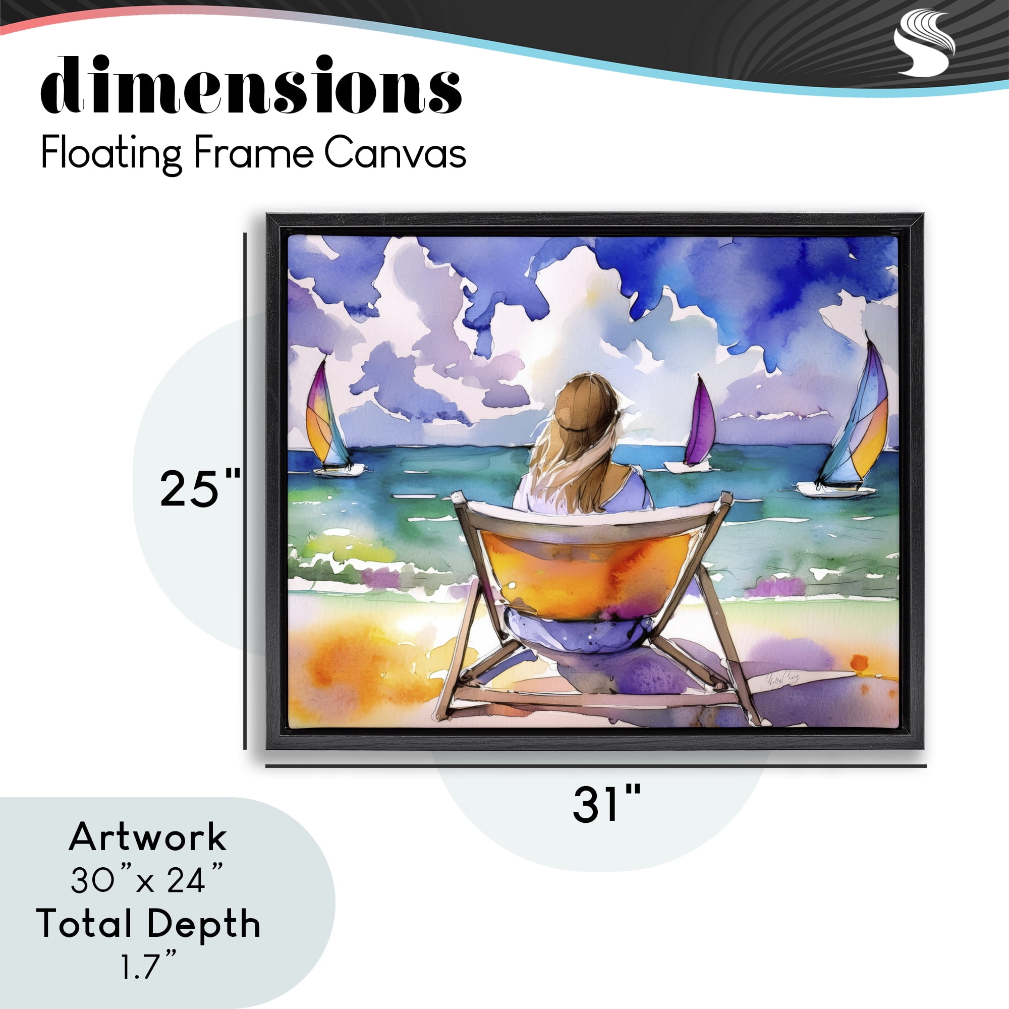 Stupell Industries Front Row to Paradise Black Framed Floater Canvas Wall Art, design by Shelly Craig