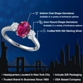 thumbnail image 2 of Gem Stone King 925 Sterling Silver Ring Created Ruby Moissanite (1.81 Cttw), 2 of 7