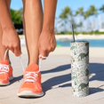 thumbnail image 2 of 20oz Colorful Dinosaurs Floral Pattern Skinny Tumblers Stainless Steel Tumbler with Lid and Straw,Vacuum Insulated Double Wall Travel Tumbler Cups with Cleaning Brush for Coffee,Tea, 2 of 6