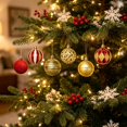 thumbnail image 5 of Fmbmuo 6cm Christmas Baubles Set Electroplated Plastic Balls Hand-Painted Xmas Tree Hanging Pendants for Holiday Party Decor 24pcs Christmas Decor,Multicolor, 5 of 5