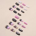 thumbnail image 3 of NEWSPIED 24Pcs Breast Cancer Press on Nails Medium Length Square Pink Ribbon False Nails with Rhinestones Designs Artificial Coffin Acrylic Nails Tips Breast Cancer Awareness Fake Nails for Women, 3 of 7