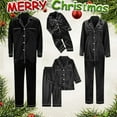 thumbnail image 7 of NMMUED Family Christmas Pajamas Matching Sets Family Outfits Matching Sets Lounge Wear Family Pjs Matching Sets 2 Piece Lounge Set Family Matching Outfits Satin Pajamas Black M, 7 of 7