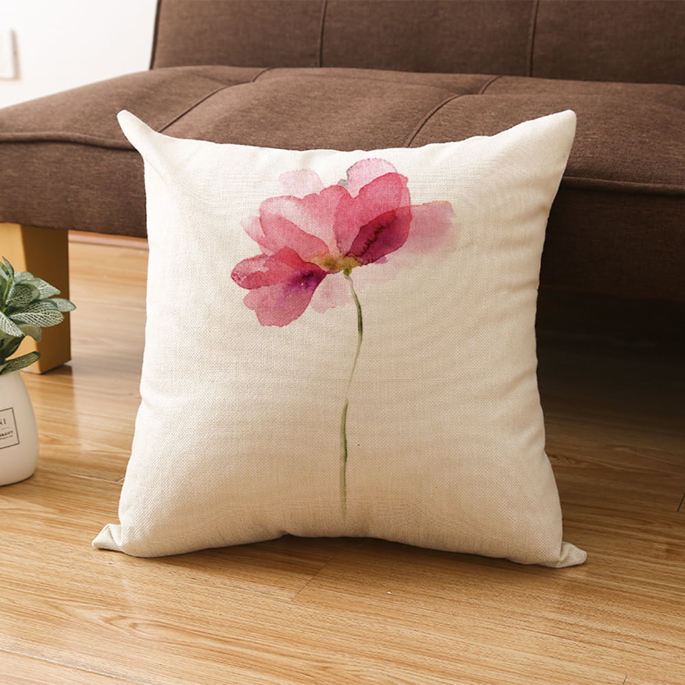 2PCS throw pillow slipcovers botanical flower garden cushion cover