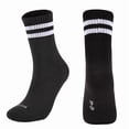 thumbnail image 2 of Resicozy Athletic Socks for Men Women 2026 Sport Running Calf Socks Breathable Crew Sock with Striped Black with White Striped#2, 2 of 3