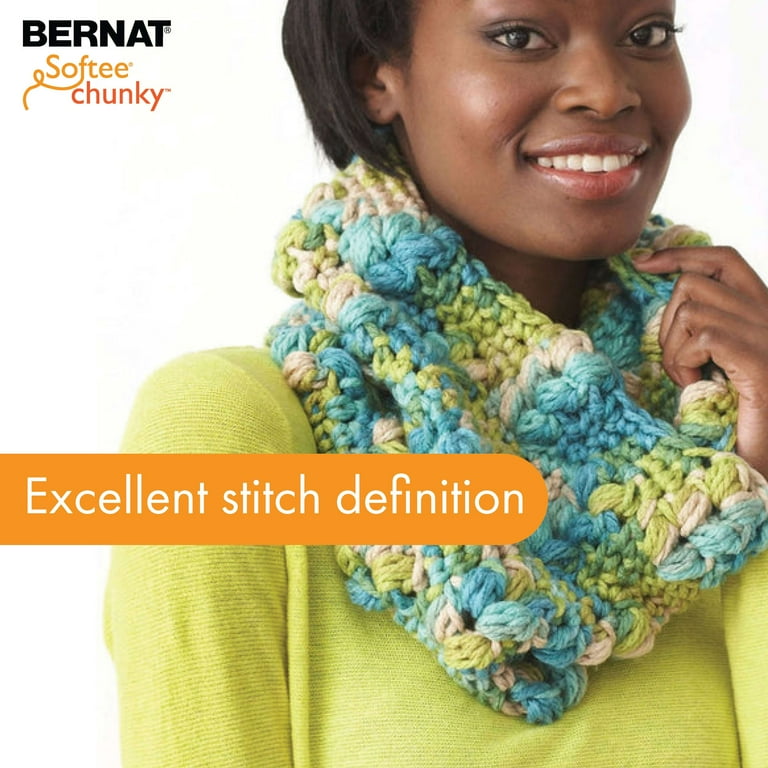 Bernat Softee Chunky Ombre 6 Super Bulky Acrylic Yarn Stillness 2.8oz 80g 77 Yards 9 Pack Walmart