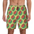 thumbnail image 3 of Uemuo Summer Watermelon Pattern Mens Swim Trunks Quick Dry Board Shorts with Mesh Lining, Stretch Beach Shorts Quick Dry No-Chafing Board Shorts-X-Large, 3 of 9
