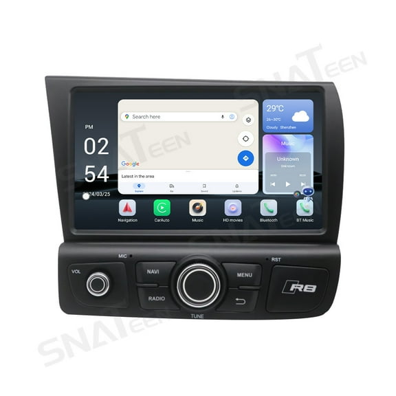 SNATEEN Android 13 Car Radio for Audi R8 2007-2015 Head Unit Stereo 8.0 inch Touchscreen Wireless CarPlay GPS Navigation Multimedia Player