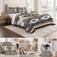 thumbnail image 6 of Full Quilt Set 78''x90'', Brown Boho Lightweight Bedspread Coverlet Set with 2 Pillow Shams, Southwestern Ethnic Aztec Retro Geometric Breathable All Season Quilt Bedding for Bedroom/Guest Room, 6 of 9