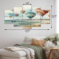 thumbnail image 4 of Designart "Coastal Flight Balloon Perspective I" Transportation Metal Wall Art Set, 4 of 5