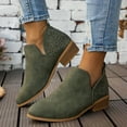 thumbnail image 3 of Oyedens Ankle Boots for Women Fashion Casual Suede Pointed Toe Low Heels Wide Calf Short Booties, 3 of 5