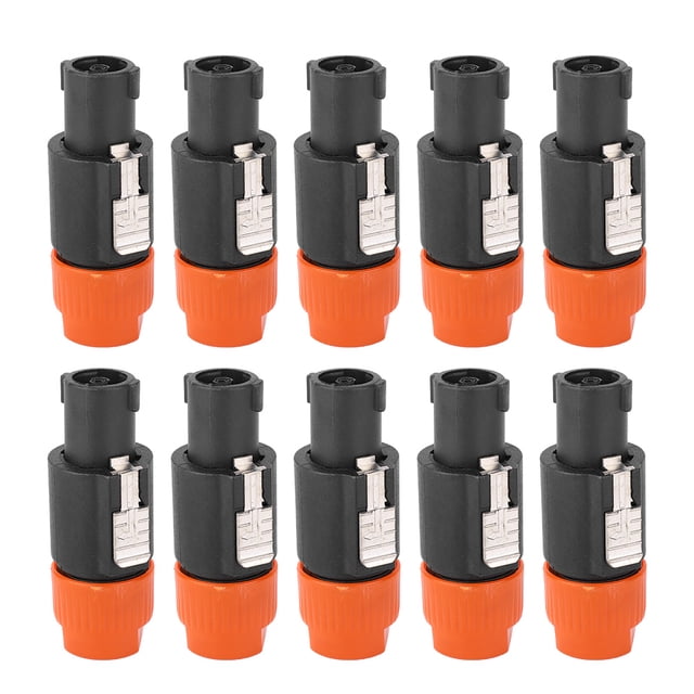Conector de altavoz de audio C NL4FC, 10 unidades, impermeable, 4 pines, conector Speakon (naranja)