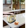 thumbnail image 3 of Spring Dog Toaster Cover 4 Slice, Large Kitchen Appliance Covers, Sunflower Daisy Botanical Yellow Ombre Toaster Oven Cover with Loop, Bread Machine Cover Polyester Dust Cover Protection, 3 of 4