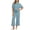 Light Blue, variant on Womens Beach Outfits Women's Comfy Two Piece Loungewear for Travel Oversized Short Sleeve Top and Cropped Pants Sets Tracksuit Beige M