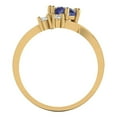 thumbnail image 4 of 0.87 ct Round Cut Simulated Tanzanite 3 Stone 14K Yellow Gold Womens Engagement Ring, 4 of 5