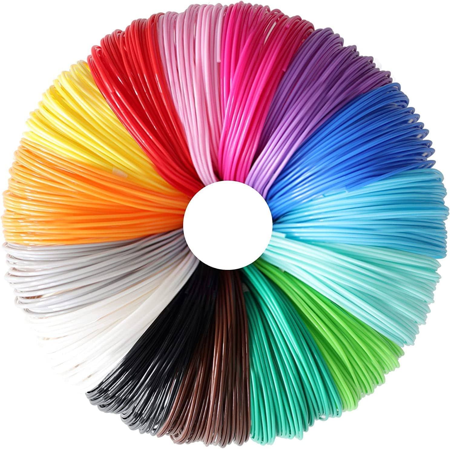 YHRY 3D Pen Filament Refill PLA, 20 Colors 1.75mm Total 5 Meters, High