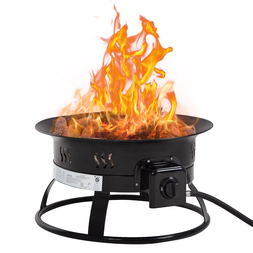 Outdoor Propane Gas Fire Pit Portable Patio Fire Bowl For Camping Backyards Garden Or Tailgating 19 Inch Diameter 58 000 Btu Walmart Com Walmart Com