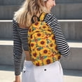 thumbnail image 5 of Disketp Colorful Bohemian Sunflower print Canvas Backpack Lightweight Travel Daypack Student Rucksack Laptop Backpack-, 5 of 5