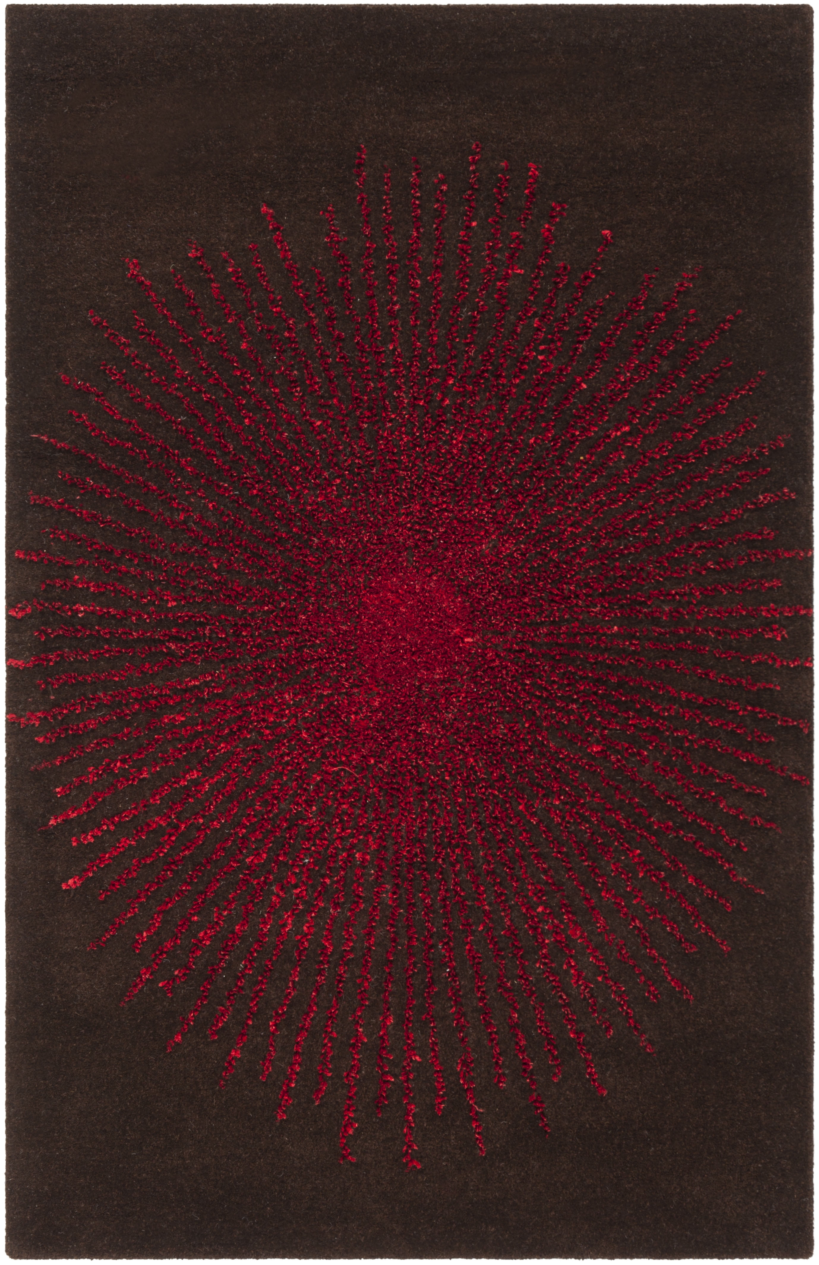 SAFAVIEH Soho Michelle Geometric Area Rug, Brown/Red, 3'6" x 5'6"