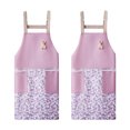 thumbnail image 1 of Delantal de cocina de 2 piezas, impermeable, antiincrustante, con correa de mano, estampado floral, para adultos, sin mangas, 1 of 5