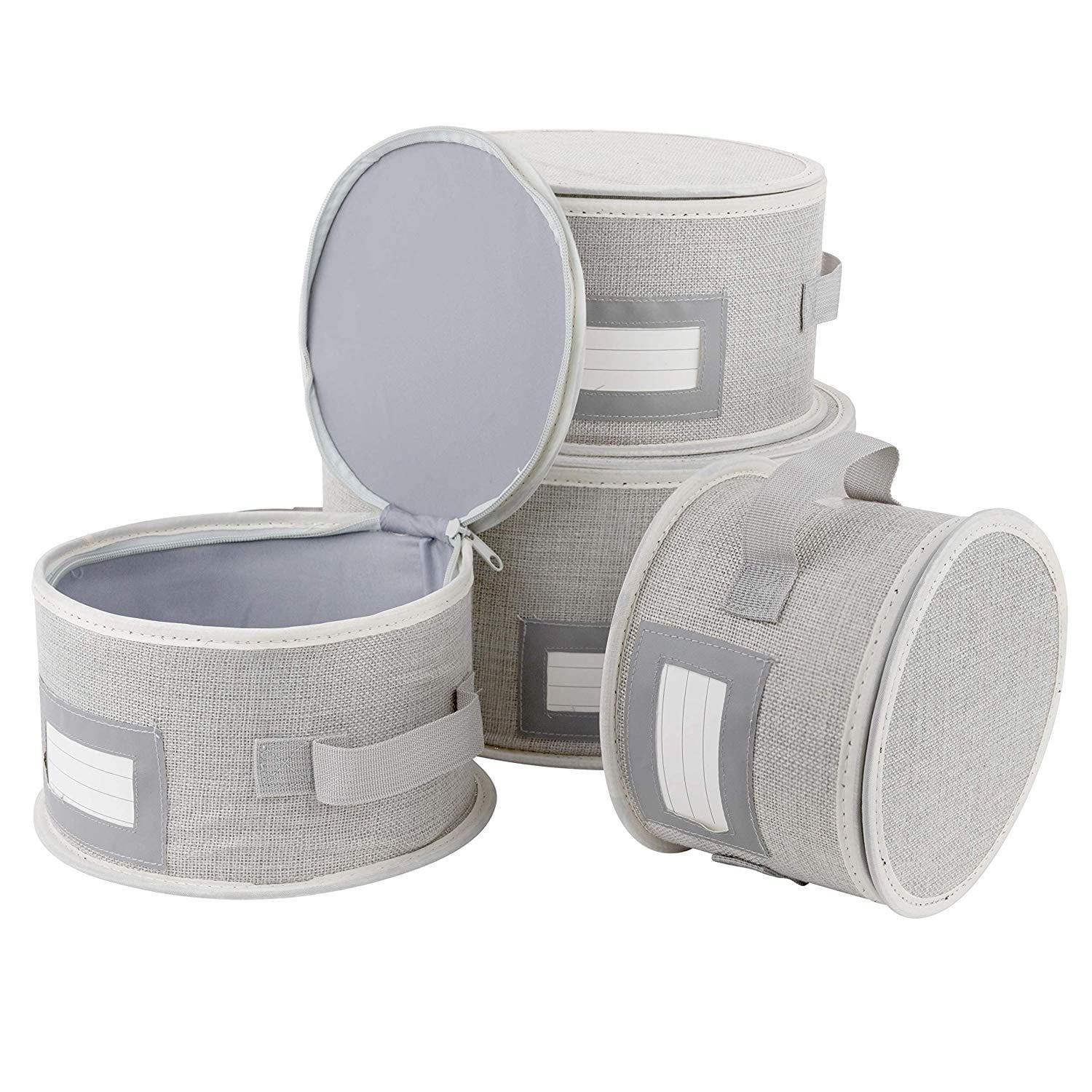 Feltectors China Dinnerware Storage Containers,Hard Shell 4 Piece