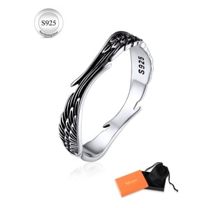 Silvora Angel Wing Sterling Silver Ring, Unisex