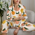 thumbnail image 6 of Saiise Peach1 Print Women Soft Pajama Sets,Long Sleeve Sleepwear Button Up 2-Piece Pjs Lounge Sets-Medium, 6 of 7