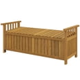 thumbnail image 1 of Outsunny Banc d'Extérieur en Bois avec Coffre de Rangement, Coffre de Terrasse de 40 Gallons, Brun, 1 of 10