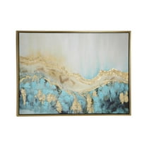 DecMode Polystone Contemporary Multi Colored Abstract Geode Patterned Framed Wall Art, 48"W x 36"H